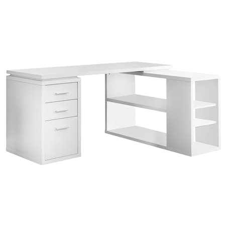 Monarch Specialties Computer Desk, Home Office, Corner, Storage Drawers, L Shape, Work, Laptop, Laminate, White I 7023